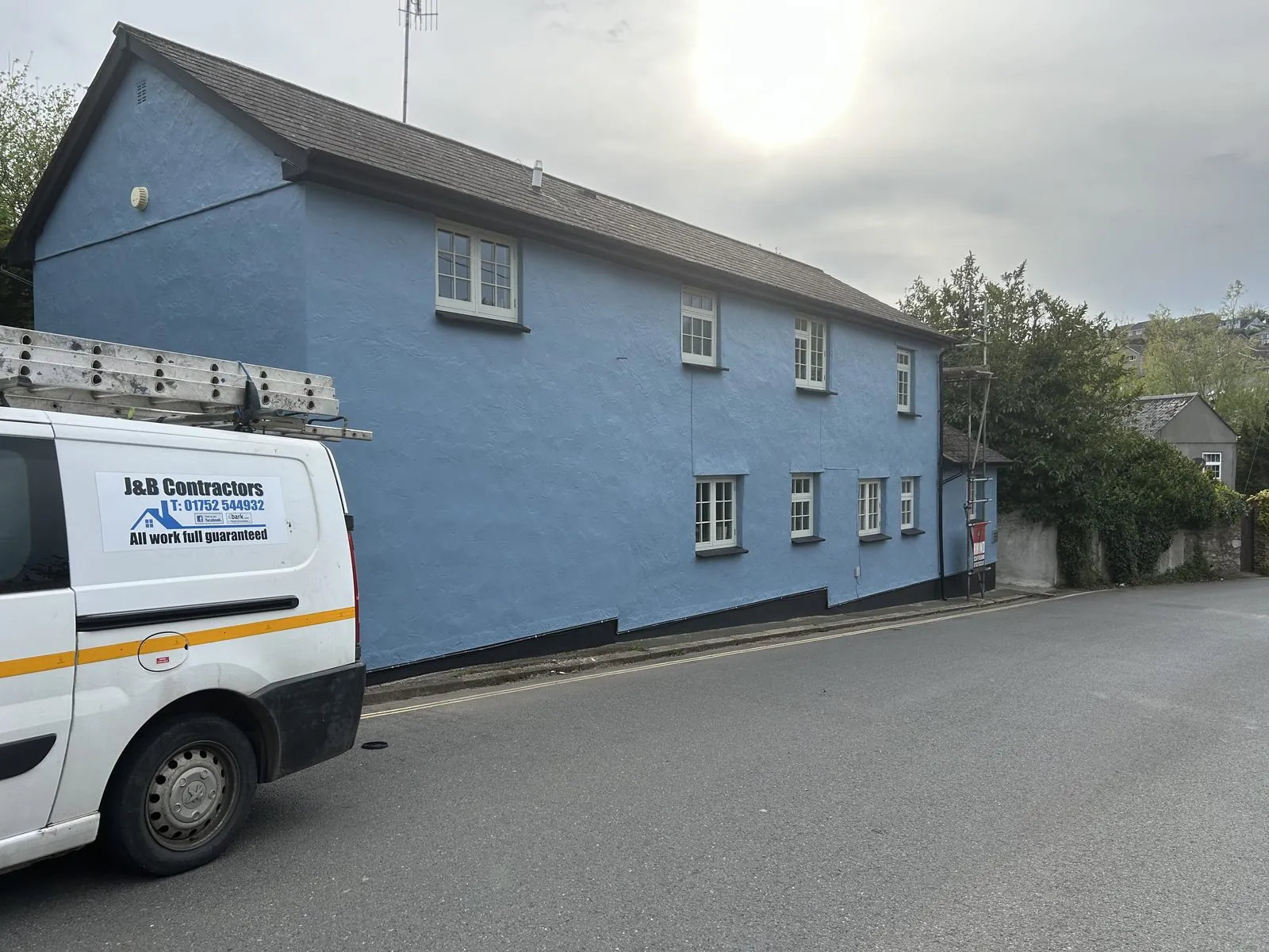 Exterior painting of a detached house in Boscastle