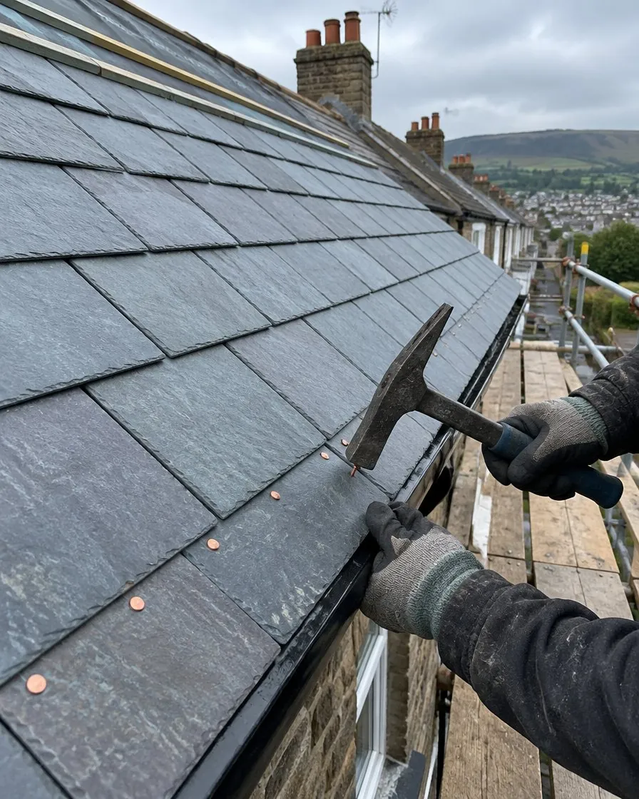 Slate roofing in Boscastle